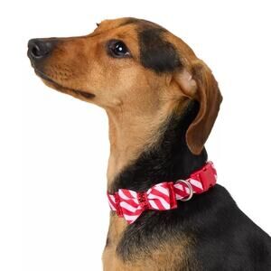 Merry &‎ Bright Candy Cane Red Sequin Dog Collar Size X-Large Christmas Holiday